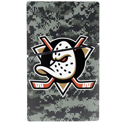NHL Anaheim Ducks Camo PS5 Slim Digital Edition Bundle Skin