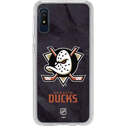 NHL Anaheim Ducks Distressed Galaxy A10e Clear Case