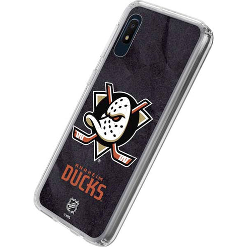 NHL Anaheim Ducks Distressed Galaxy A10e Clear Case