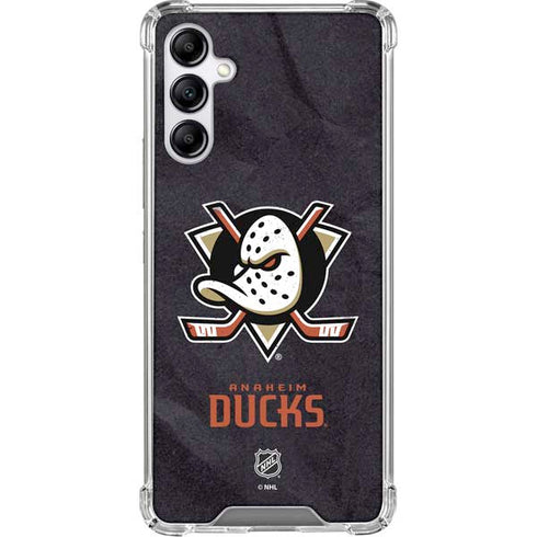 NHL Anaheim Ducks Distressed Galaxy A15 5G Clear Case