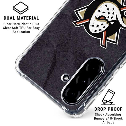 NHL Anaheim Ducks Distressed Galaxy A36 5G Clear Case