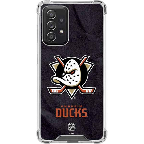 NHL Anaheim Ducks Distressed Galaxy A52 5G Clear Case