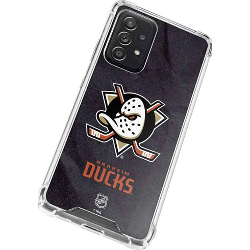 NHL Anaheim Ducks Distressed Galaxy A52 5G Clear Case