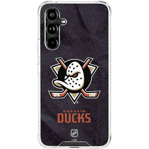 NHL Anaheim Ducks Distressed Galaxy A54 5G Clear Case