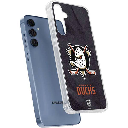 NHL Anaheim Ducks Distressed Galaxy A55 5G Clear Case