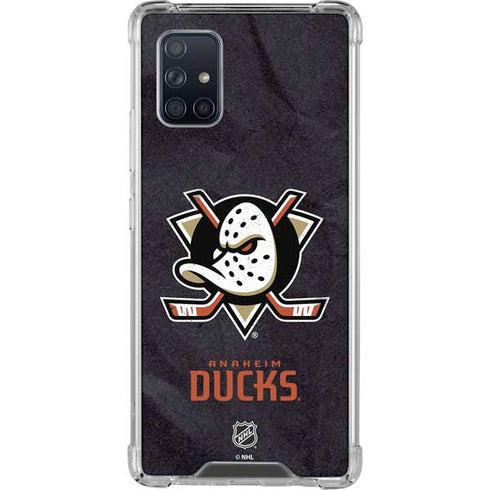 NHL Anaheim Ducks Distressed Galaxy A71 5G Clear Case