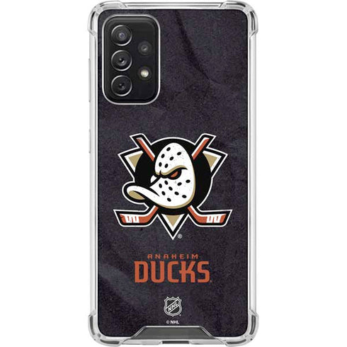 NHL Anaheim Ducks Distressed Galaxy A72 5G Clear Case