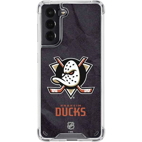 NHL Anaheim Ducks Distressed Galaxy S21 5G Clear Case