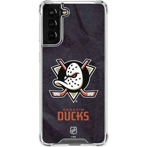 NHL Anaheim Ducks Distressed Galaxy S21 FE Clear Case