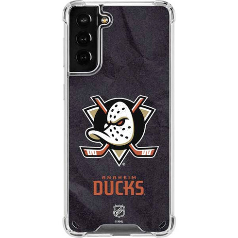 NHL Anaheim Ducks Distressed Galaxy S21 Plus 5G Clear Case