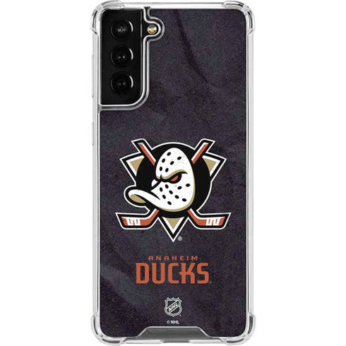 NHL Anaheim Ducks Distressed Galaxy S22 Plus Clear Case