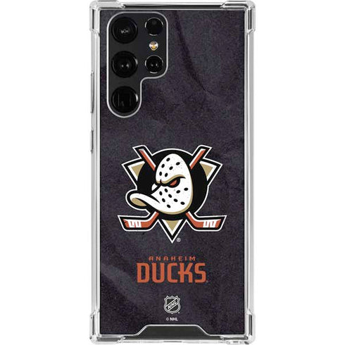 NHL Anaheim Ducks Distressed Galaxy S22 Ultra Clear Case