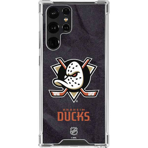 NHL Anaheim Ducks Distressed Galaxy S23 Ultra Clear Case
