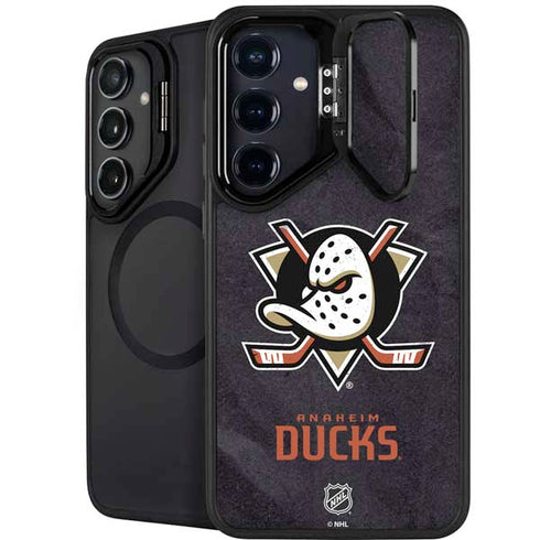 NHL Anaheim Ducks Distressed Galaxy S24 FE Kickstand Case