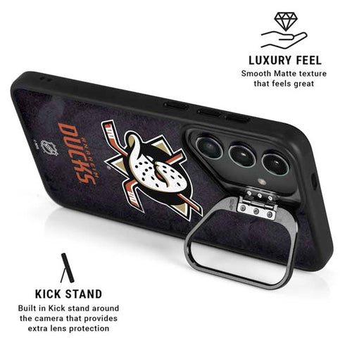 NHL Anaheim Ducks Distressed Galaxy S24 FE Kickstand Case