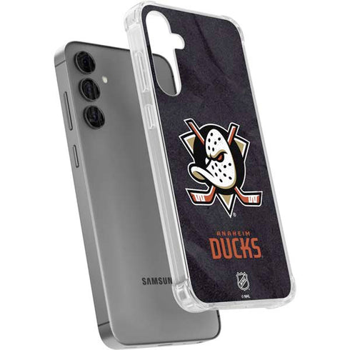 NHL Anaheim Ducks Distressed Galaxy S24 Plus Clear Case