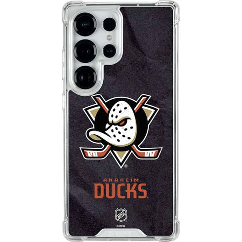 NHL Anaheim Ducks Distressed Galaxy S26 Ultra Clear Case