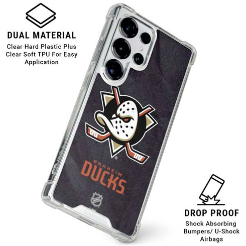 NHL Anaheim Ducks Distressed Galaxy S26 Ultra Clear Case