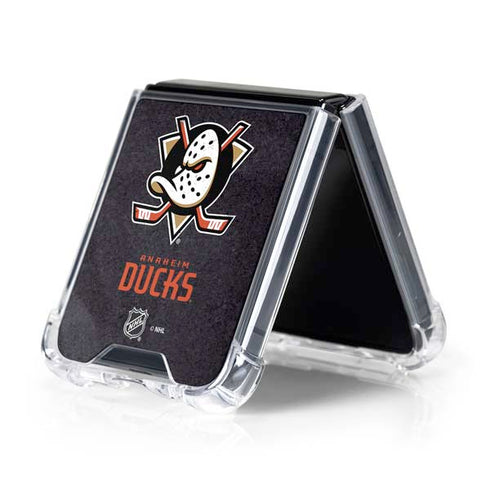 NHL Anaheim Ducks Distressed Galaxy Z Flip5 5G Clear Case