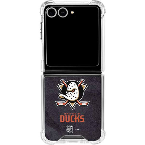 NHL Anaheim Ducks Distressed Galaxy Z Flip7 Clear Case