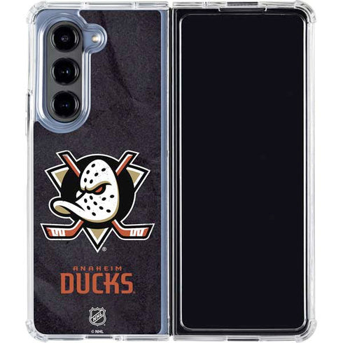NHL Anaheim Ducks Distressed Galaxy Z Fold5 5G Clear Case