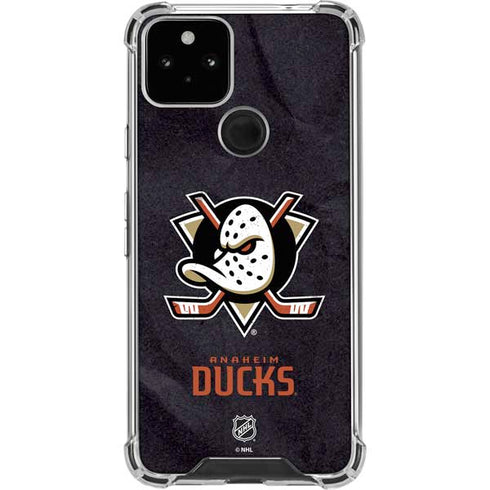 NHL Anaheim Ducks Distressed Google Pixel 5 Clear Case