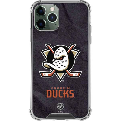 NHL Anaheim Ducks Distressed iPhone 11 Pro Max Clear Case
