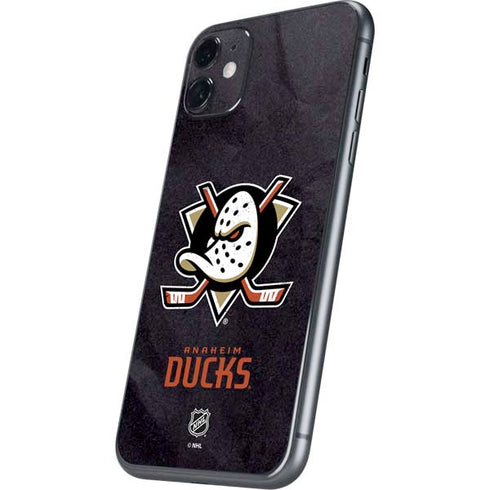NHL Anaheim Ducks Distressed iPhone 11 Skin