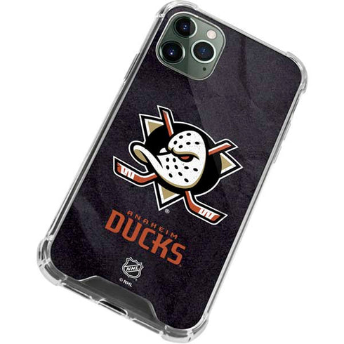 NHL Anaheim Ducks Distressed iPhone 12 Pro Max Clear Case