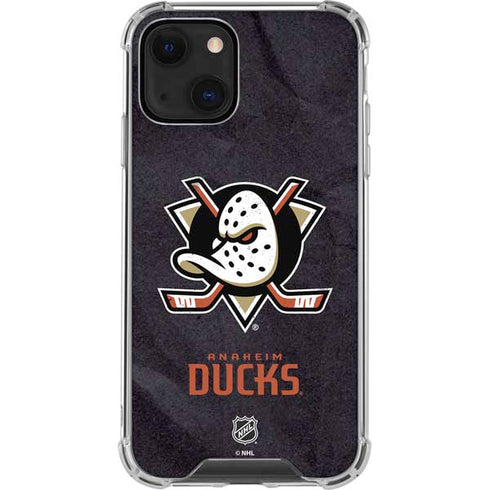 NHL Anaheim Ducks Distressed iPhone 13 Clear Case