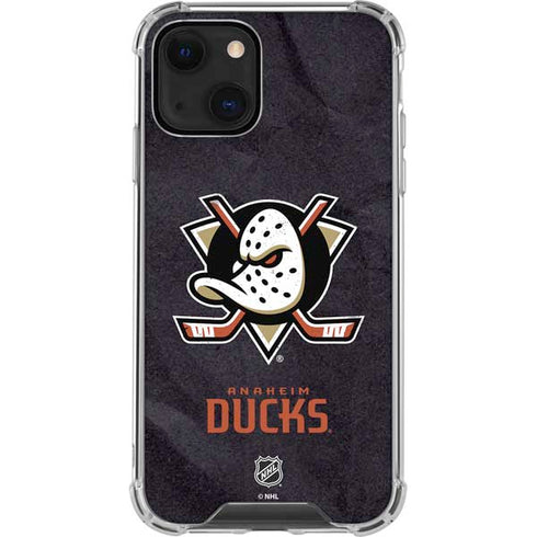 NHL Anaheim Ducks Distressed iPhone 13 Mini Clear Case