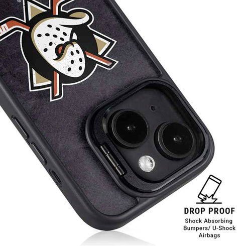 NHL Anaheim Ducks Distressed iPhone 14 Kickstand Case