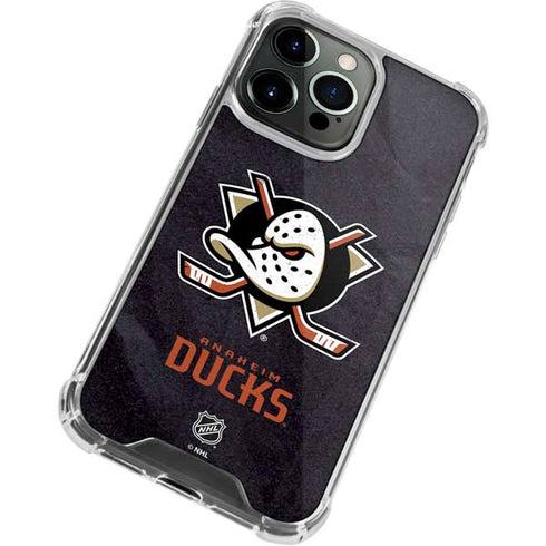 NHL Anaheim Ducks Distressed iPhone 14 Pro Clear Case