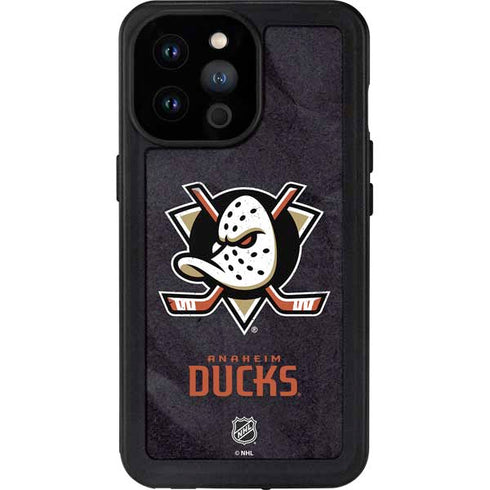 NHL Anaheim Ducks Distressed iPhone 14 Pro Max Waterproof Case