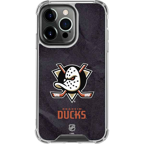 NHL Anaheim Ducks Distressed iPhone 15 Pro Clear Case
