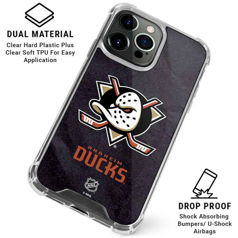 NHL Anaheim Ducks Distressed iPhone 15 Pro Clear Case