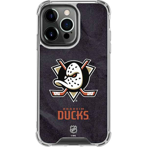 NHL Anaheim Ducks Distressed iPhone 15 Pro Max Clear Case