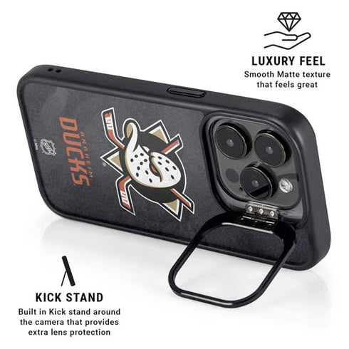 NHL Anaheim Ducks Distressed iPhone 15 Pro Max Kickstand Case