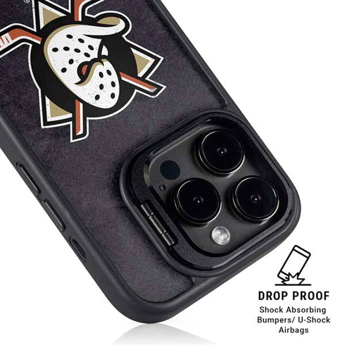 NHL Anaheim Ducks Distressed iPhone 15 Pro Max Kickstand Case
