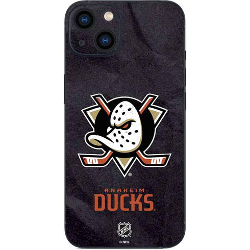 NHL Anaheim Ducks Distressed iPhone 15 Skin