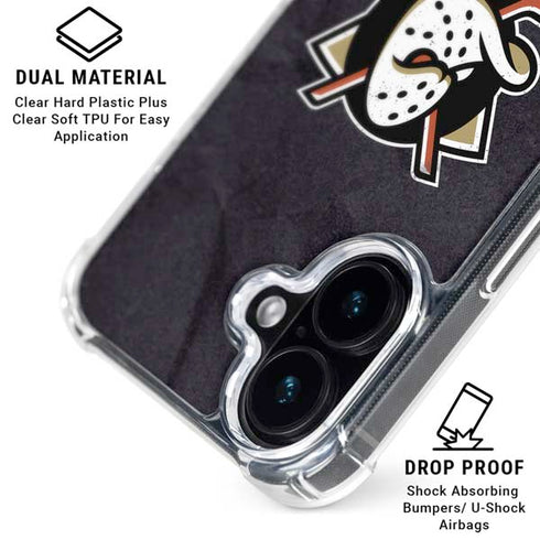 NHL Anaheim Ducks Distressed iPhone 16 Clear Case