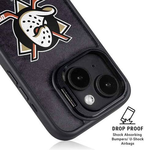 NHL Anaheim Ducks Distressed iPhone 16 Plus Kickstand Case