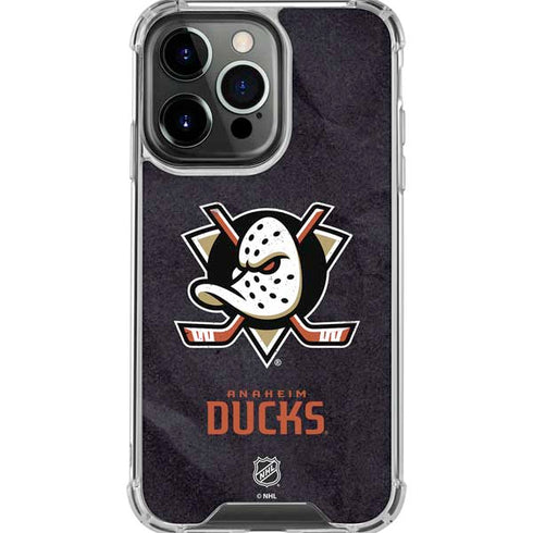 NHL Anaheim Ducks Distressed iPhone 16 Pro Max Clear Case