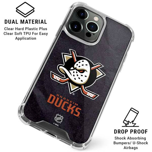 NHL Anaheim Ducks Distressed iPhone 16 Pro Max Clear Case