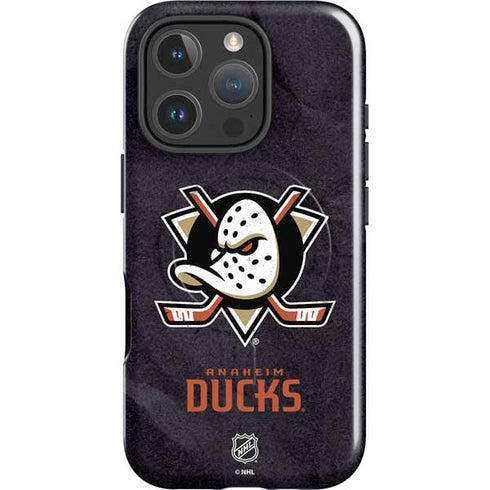 NHL Anaheim Ducks Distressed iPhone 16 Pro Max Magsafe Impact Case