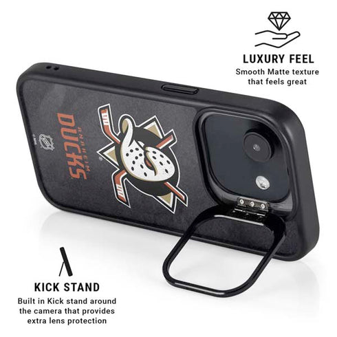 NHL Anaheim Ducks Distressed iPhone 16e Kickstand Case