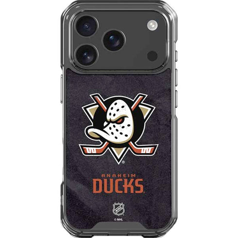 NHL Anaheim Ducks Distressed iPhone 17 Pro Clear Case