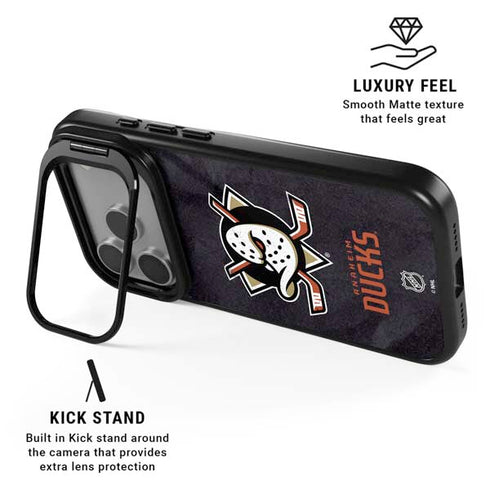 NHL Anaheim Ducks Distressed iPhone 17 Pro Kickstand Case