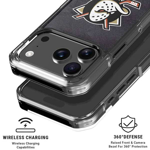NHL Anaheim Ducks Distressed iPhone 17 Pro Max Clear Case