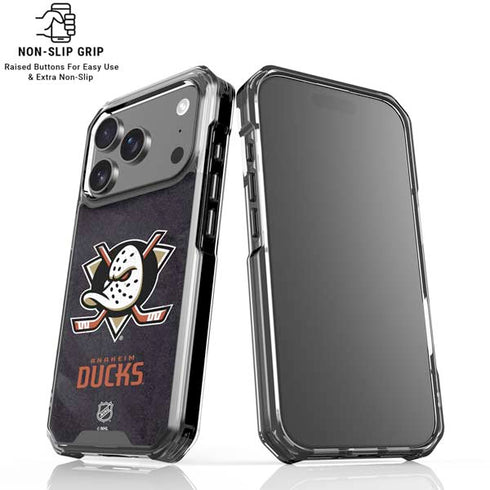 NHL Anaheim Ducks Distressed iPhone 17 Pro Max Clear Case